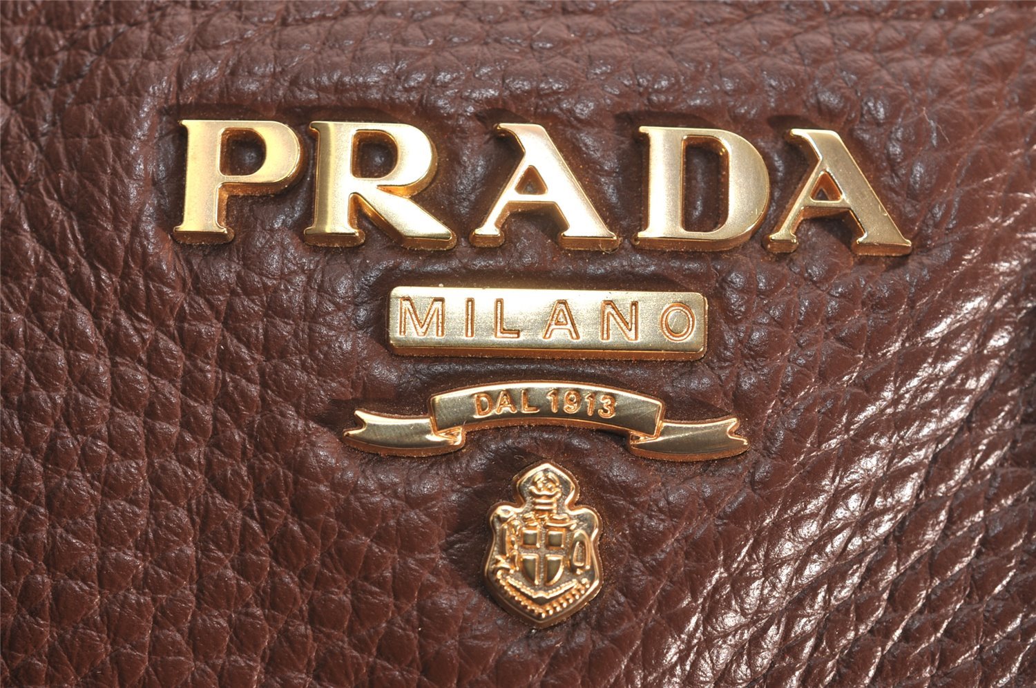 Authentic PRADA Vintage Leather Nappa 2Way Shoulder Hand Tote Bag Brown 3738J