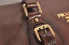 Authentic PRADA Vintage Leather Nappa 2Way Shoulder Hand Tote Bag Brown 3738J