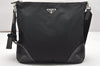 Authentic PRADA Nylon Tessuto Leather Shoulder Cross Body Bag Black 3738K