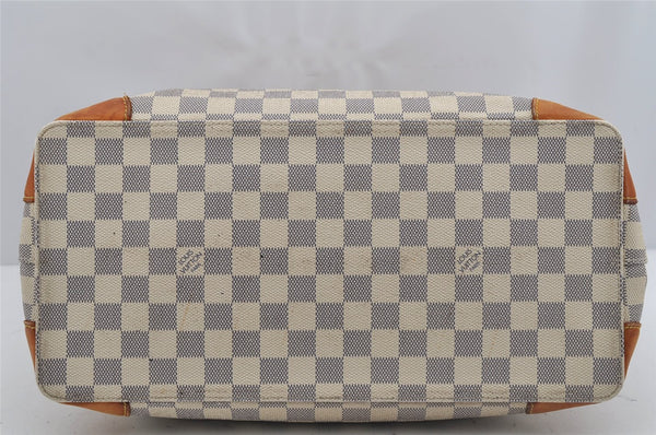 Authentic Louis Vuitton Damier Azur Hampstead MM N51206 Shoulder Tote Bag 3739J