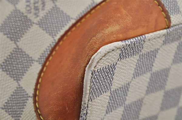 Authentic Louis Vuitton Damier Azur Hampstead MM N51206 Shoulder Tote Bag 3739J