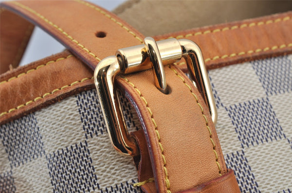 Authentic Louis Vuitton Damier Azur Hampstead MM N51206 Shoulder Tote Bag 3739J