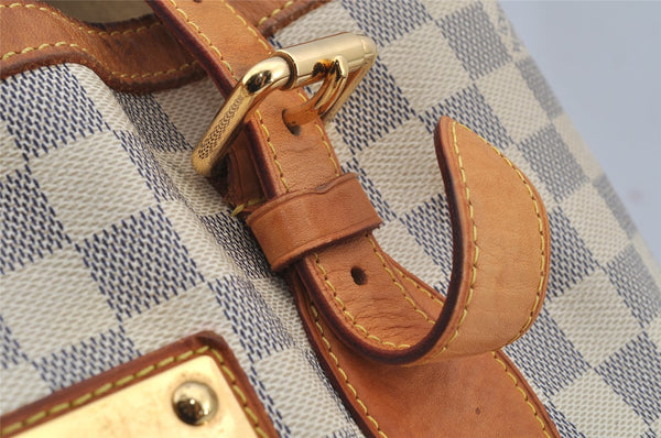 Authentic Louis Vuitton Damier Azur Hampstead MM N51206 Shoulder Tote Bag 3739J