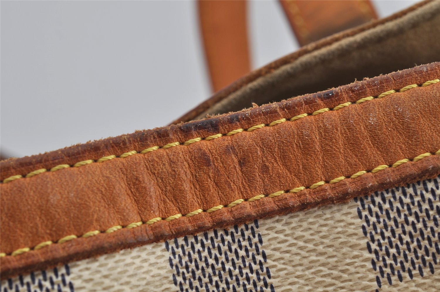 Authentic Louis Vuitton Damier Azur Hampstead MM N51206 Shoulder Tote Bag 3739J