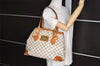 Authentic Louis Vuitton Damier Azur Hampstead MM N51206 Shoulder Tote Bag 3739J
