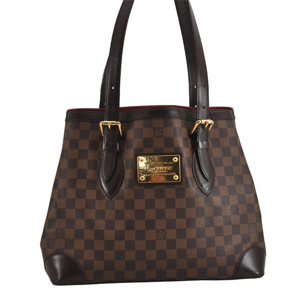Authentic Louis Vuitton Damier Hampstead MM Shoulder Tote Bag N51204 LV 3740J