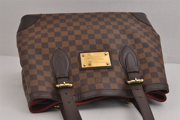 Authentic Louis Vuitton Damier Hampstead MM Shoulder Tote Bag N51204 LV 3740J