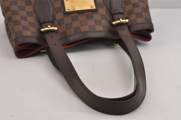 Authentic Louis Vuitton Damier Hampstead MM Shoulder Tote Bag N51204 LV 3740J