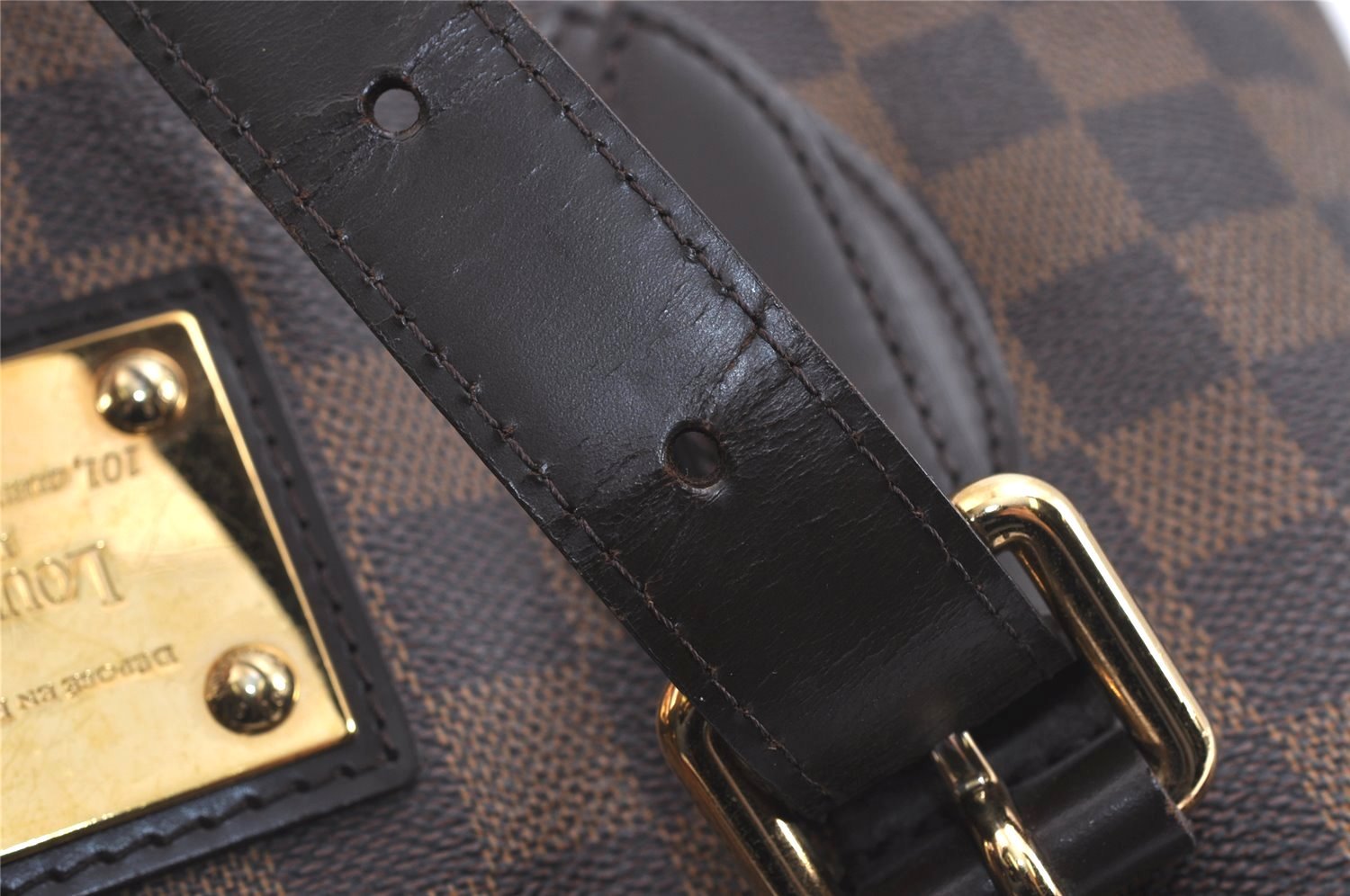 Authentic Louis Vuitton Damier Hampstead MM Shoulder Tote Bag N51204 LV 3740J