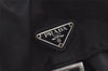 Authentic PRADA Nylon Tessuto Leather Drawstring Backpack Purse Black 3740K