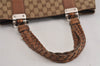 Authentic GUCCI Bamboo Shoulder Hand Bag GG Canvas Leather 232947 Brown 3741J
