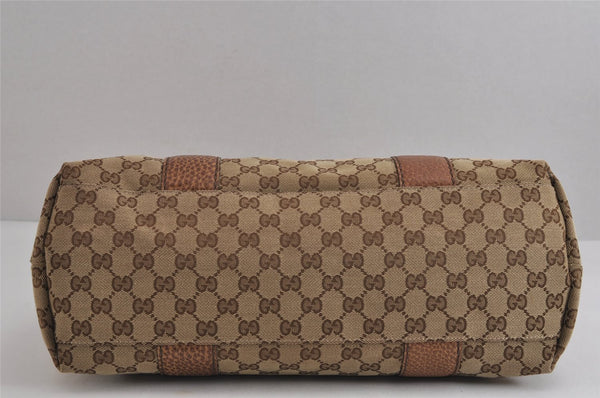 Authentic GUCCI Bamboo Shoulder Hand Bag GG Canvas Leather 232947 Brown 3741J
