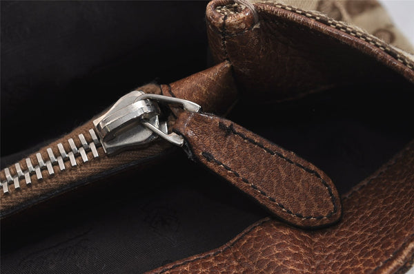 Authentic GUCCI Bamboo Shoulder Hand Bag GG Canvas Leather 232947 Brown 3741J