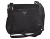 Authentic PRADA Nylon Tessuto Leather Shoulder Cross Body Bag Purse Black 3741K