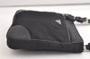 Authentic PRADA Nylon Tessuto Leather Shoulder Cross Body Bag Purse Black 3741K