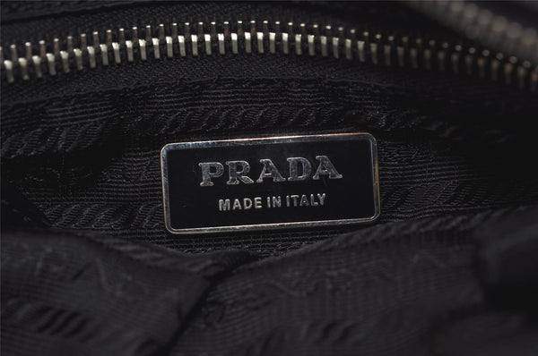 Authentic PRADA Nylon Tessuto Leather Shoulder Cross Body Bag Purse Black 3741K