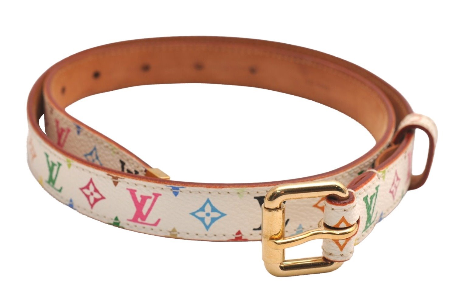 Louis Vuitton Monogram Multicolor Ceinture Carre Belt 70cm 27.6