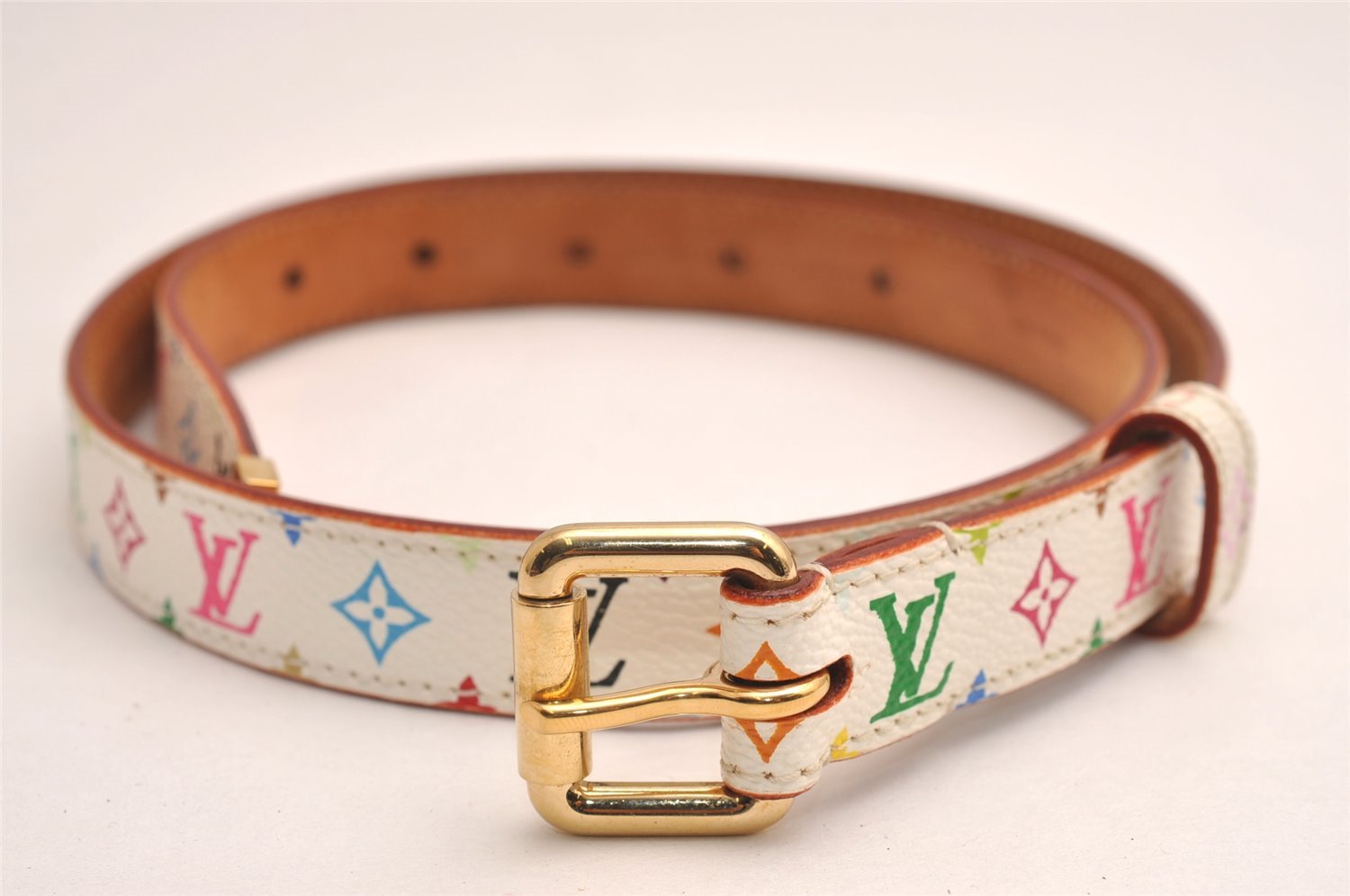 Louis Vuitton Monogram Multicolor Ceinture Carre Belt 70cm 27.6