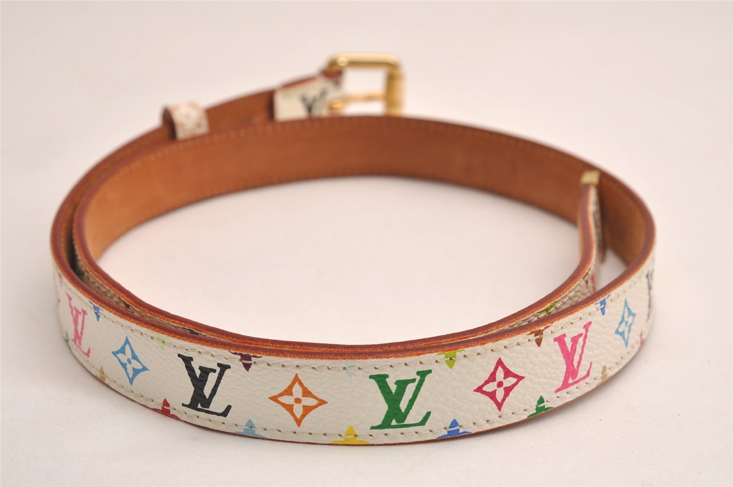 Louis Vuitton Monogram Multicolor Ceinture Carre Belt 70cm 27.6