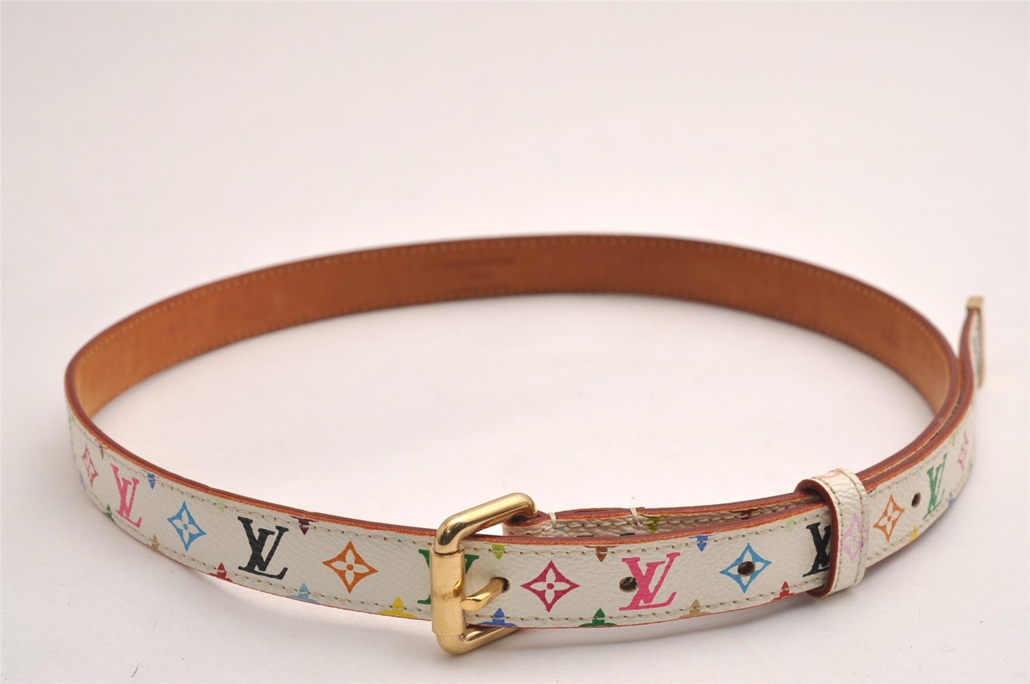 Louis Vuitton Monogram Multicolor Ceinture Carre Belt 70cm 27.6