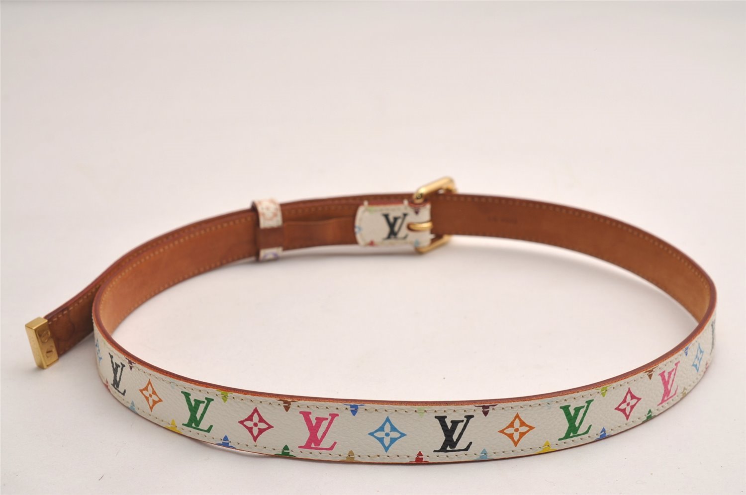 Louis Vuitton Monogram Multicolor Ceinture Carre Belt 70cm 27.6