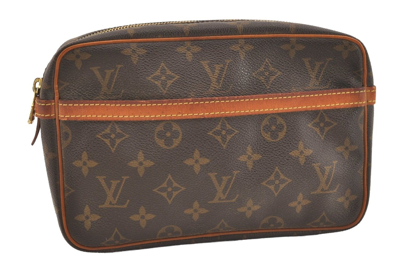 Authentic Louis Vuitton Monogram Compiegne 23 Clutch Hand Bag M51847 LV 3743J
