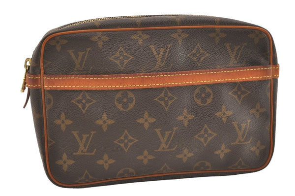 Authentic Louis Vuitton Monogram Compiegne 23 Clutch Hand Bag M51847 LV 3743J