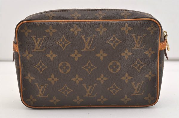 Authentic Louis Vuitton Monogram Compiegne 23 Clutch Hand Bag M51847 LV 3743J