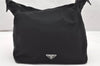 Authentic PRADA Nylon Tessuto Leather Shoulder Bag Purse Black 3743K