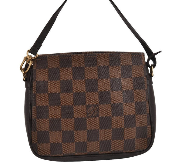 Authentic Louis Vuitton Damier Trousse Makeup Hand Bag Pouch N51982 Junk 3745J