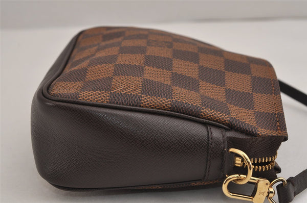 Authentic Louis Vuitton Damier Trousse Makeup Hand Bag Pouch N51982 Junk 3745J