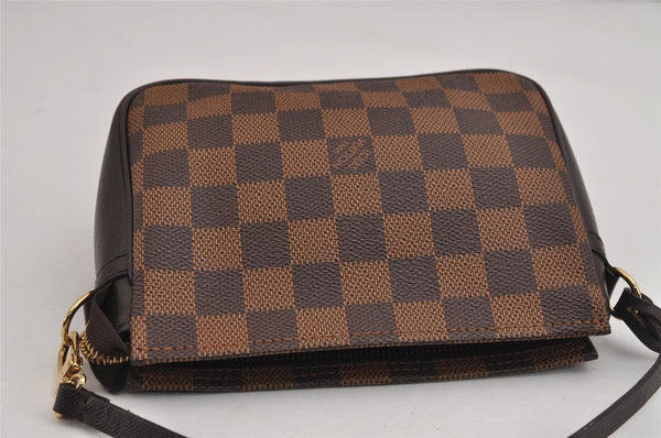 Authentic Louis Vuitton Damier Trousse Makeup Hand Bag Pouch N51982 Junk 3745J