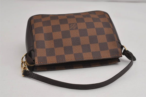 Authentic Louis Vuitton Damier Trousse Makeup Hand Bag Pouch N51982 Junk 3745J
