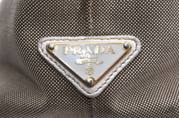 Authentic PRADA Canvas Leather Logo 2Way Shoulder Hand Bag Beige 3746K