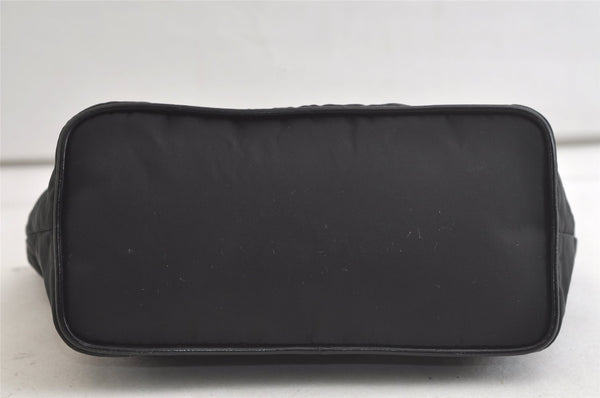 Authentic PRADA Vintage Nylon Tessuto Leather Hand Bag Pouch Purse Black 3747K