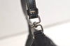 Authentic PRADA Vintage Nylon Tessuto Leather Hand Bag Pouch Purse Black 3747K