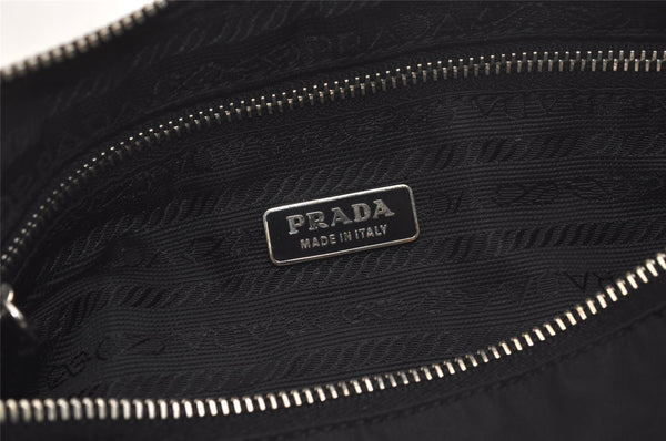 Authentic PRADA Vintage Nylon Tessuto Leather Hand Bag Pouch Purse Black 3747K