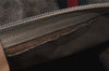 Authentic GUCCI Web Sherry Line Micro GG PVC Leather Boston Bag Brown 3753I