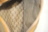Authentic GUCCI Web Sherry Line Micro GG PVC Leather Boston Bag Brown 3753I