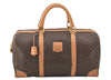 Authentic CELINE Macadam Blason Pattern Hand Boston Bag PVC Leather Brown 3753K