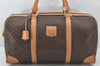 Authentic CELINE Macadam Blason Pattern Hand Boston Bag PVC Leather Brown 3753K