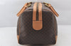 Authentic CELINE Macadam Blason Pattern Hand Boston Bag PVC Leather Brown 3753K