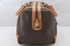 Authentic CELINE Macadam Blason Pattern Hand Boston Bag PVC Leather Brown 3753K