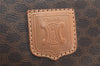 Authentic CELINE Macadam Blason Pattern Hand Boston Bag PVC Leather Brown 3753K