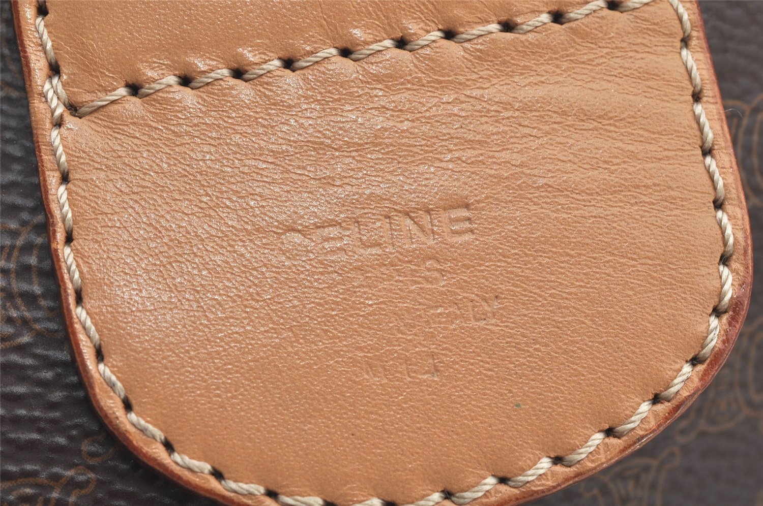 Authentic CELINE Macadam Blason Pattern Hand Boston Bag PVC Leather Brown 3753K