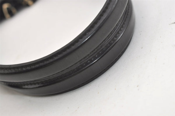 Authentic GUCCI Vintage Shoulder Tote Bag GG Canvas Enamel 0021122 Black 3754J