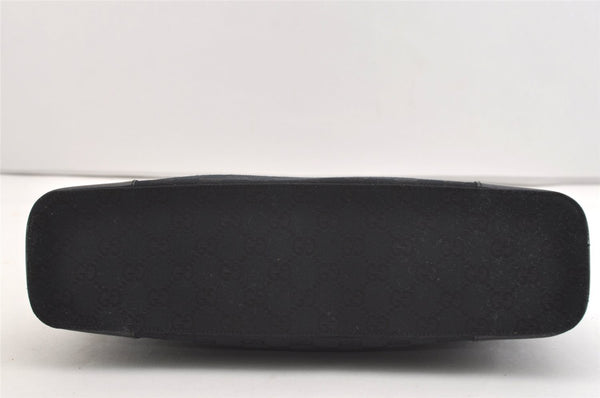 Authentic GUCCI Vintage Shoulder Tote Bag GG Canvas Enamel 0021122 Black 3754J