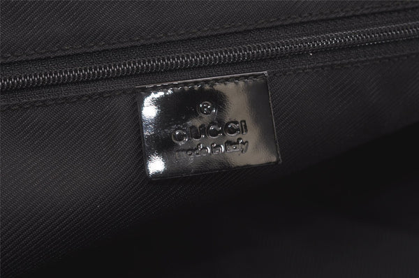 Authentic GUCCI Vintage Shoulder Tote Bag GG Canvas Enamel 0021122 Black 3754J