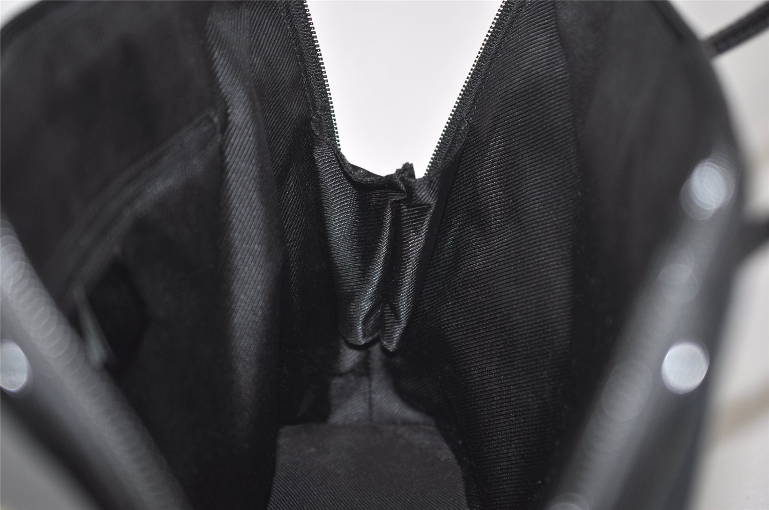 Authentic GUCCI Vintage Shoulder Tote Bag GG Canvas Enamel 0021122 Black 3754J