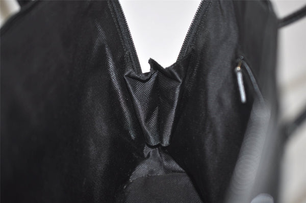 Authentic GUCCI Vintage Shoulder Tote Bag GG Canvas Enamel 0021122 Black 3754J